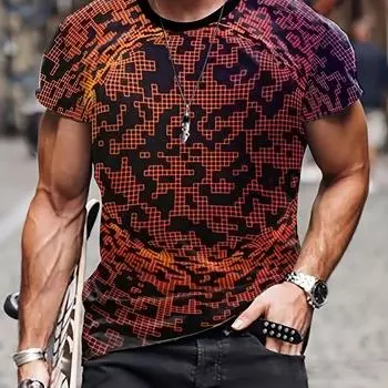 3D цифровая печать мужская футболка с коротким рукавом и круглым вырезом, новинка, летняя уличная одежда для отдыха на открытом воздухе, удобная, идеально подходит для повседневного ношения S