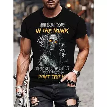 3D цифровая печать мужская футболка с круглым вырезом и короткими рукавами молочный шелк Fierce Beast летние футболки больших размеров S