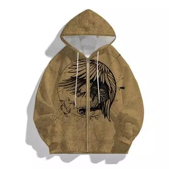 3D цифровая печать мужская куртка с капюшоном пальто весна осень мужская одежда спортивный кардиган толстовки M