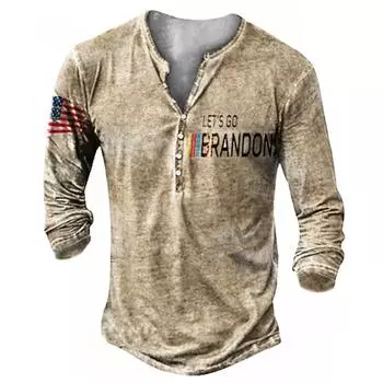 3D цифровая печать мужская повседневная футболка с длинным рукавом 100% полиэстер мужские спортивные топы в стиле хип-хоп на пуговицах S