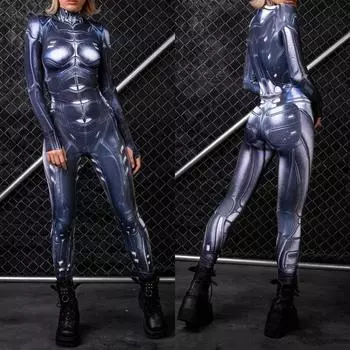 3D цифровая печать сценические костюмы для взрослых Хэллоуин мероприятия карнавал тематическая вечеринка косплей костюм ролевые игры комбинезон Adults S