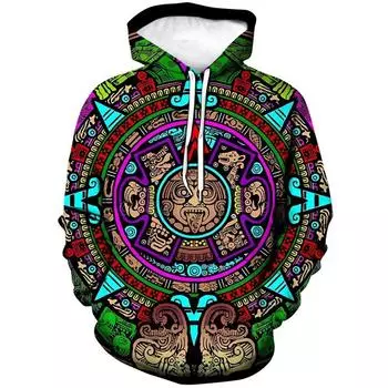 3D цифровая печать серии тотем мужская повседневная толстовка с капюшоном новая мужская модная толстовка свитер S