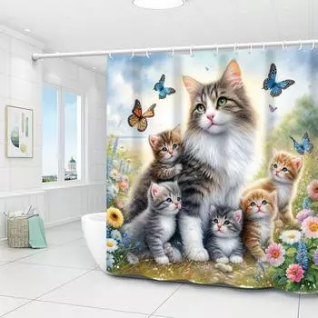 3D цифровая занавеска для душа, ванная комната, разделительная полиэфирная изоляционная занавеска для сухой и влажной воды с крючками 180x180cm