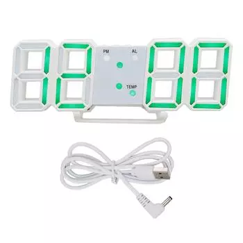 3D цифровой будильник с дисплеем температуры, функцией отключения звука и функцией повтора, регулируемой яркостью, 3D светодиодной подсветкой