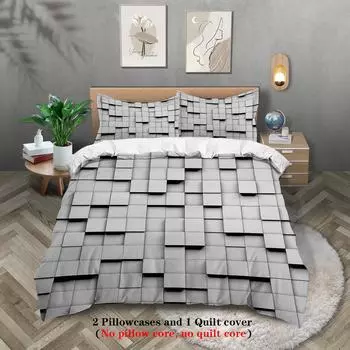 3D Цифровой Полиэстер Трехкомпонентный Пододеяльник Постельное белье Пододеяльник Наволочка 135x200cm