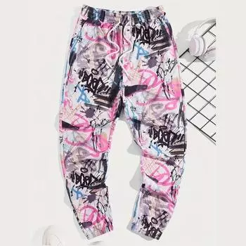 3D цифровой принт с буквами мужские повседневные спортивные штаны мужские спортивные штаны для бега для молодежи M