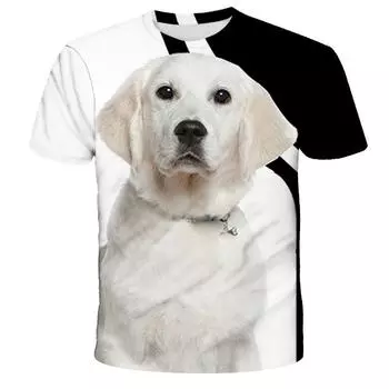 3D цифровой животный принт с короткими рукавами, персонализированные летние тонкие свободные повседневные футболки с круглым вырезом и короткими рукавами для мужчин S