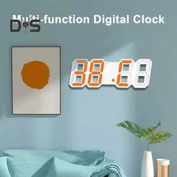 3D цифровые часы со светодиодным дисплеем, легко читаемые, многофункциональные, время, дата, температура, 12/24-часовой формат, компактный размер, USB-блок питания для домашнего офиса розовый