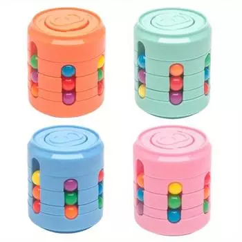 3D цилиндрические кубические игрушки, вращающиеся и раздвижные развивающие игрушки, интеллектуальные игрушки с декомпрессией и декомпрессией оранжевый