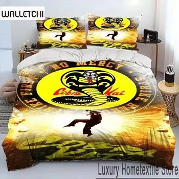 3D Cobra Kai Amanda TV Карате одеяло комплект постельного белья, пододеяльник комплект постельного белья пододеяльник наволочка, комплект постельного белья размера King Queen для детей EU Single 135x200cm