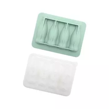 3D Coke Bottle Shaped Ice Mold with Lid Silicone Ice Cubes Maker for Creative Drink and Parties Popsicles Making Tool зелёный