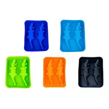 3D Crocodile Animal Ice Cube Mold Silicone Freezer Cup Eco-Friendly DIY Molds Maker for Whiskey Cocktail and Drink