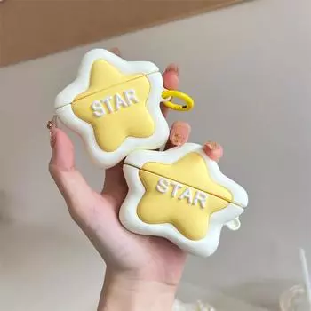 3D Custard Star Cartoon Cute Earphone Case для AirPods Pro 2 Cover Headphones Protective Cover для AirPods 1 2 3 Pro 2 Case for AirPods 1 2 звезда