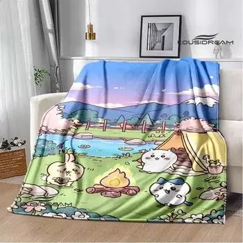 3D Cute C-Chiikawas Printed blanket Flannel Warm blankets Soft and comfortable blanket bed linings cubre cama Birthday Gift 40x50in