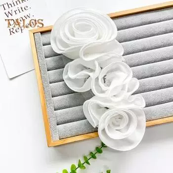 3D Цветочная аппликация кружевное платье свитер блузка декор своими руками шитье нашивка грудь цветок швейная аппликация одежда аксессуары свадебная одежда для вечеринки белый