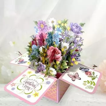 3D-цветочная открытка с конвертом, изысканный дизайн, открытка для личных сообщений, подарок на день матери