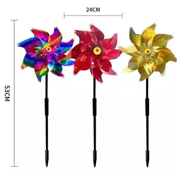 3D Цветочная ветряная мельница, красочная ветряная вертушка, отпугиватель птиц, вертушки, лазерный отпугиватель птиц, ветряная мельница, вертушка, сад, газон, двор, декор разноцветный