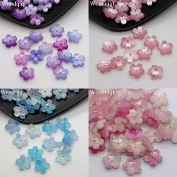 3D цветок 20 шт 10 мм ремесло DIY россыпью бусины лепесток сакуры звездный разделитель изготовление ювелирных изделий 4