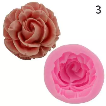 3D Цветок Блум Роза Форма Силиконовая Помадка Мыло Торт Плесень Инструмент Для Выпечки Кексов 3