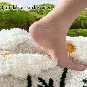 3D цветы флокированный ковер высокого качества пушистый мягкий входной коврик домашний стеганый плюшевый коврик для ванной комнаты противоскользящие коврики 40x60cm