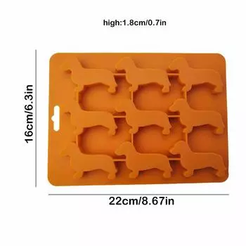 3D Dachshund Ice Cube Mold Reusable Food Grade Ice Maker Wine Ice For Summer Cube Molds Beer Ca G9X6 orange-one-size