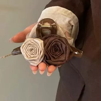 3D декор в виде розы, коготь для волос, цветочное украшение, заколка для волос в форме акулы, инструмент для укладки волос, женский аксессуар для волос с большой затыл... C