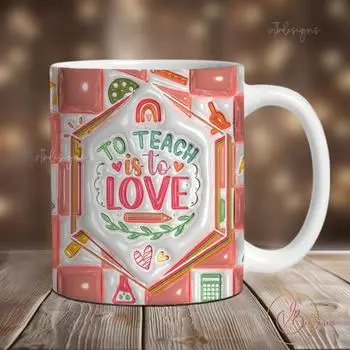 3D День учителя День учителя Керамическая кофейная кружка Чайная чашка Подарок учителю Радуга Математика 301-400ml
