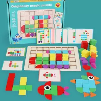 3D Деревянная Головоломка для Детей - Развивающие Строительные Блоки для Раннего Развития, Возраст 3-6 лет