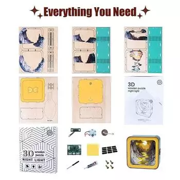 3D деревянная головоломка ночник лесной секрет головоломки своими руками для взрослых уход за глазами ночник с сенсорным выключателем персонализированные подарки A4