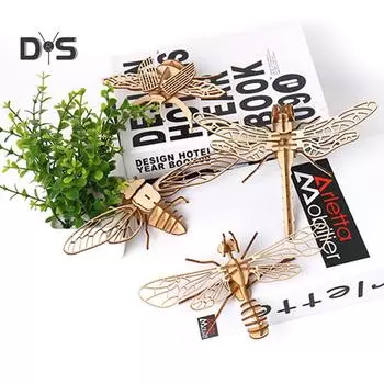 3D деревянная модель насекомого-бабочки, головоломки, сделай сам, сборка, ремесла, образовательная детская игрушка Scorpion