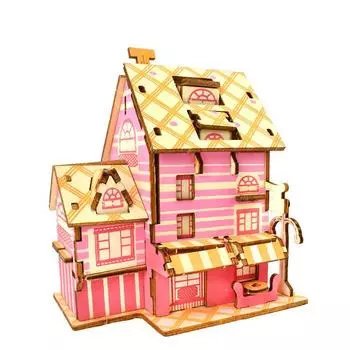 3D деревянные головоломки игрушки головоломка архитектура дом кофейня кафе дом DIY сборка строительная модель комплект детская развивающая деревянная игрушка