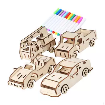 3D деревянные пазлы уникальная игра креативная игрушка DIY модель конструктор пазлы игрушки 4 шт. в упаковке для