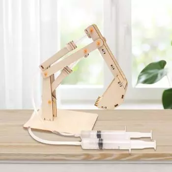 3D деревянный образовательный набор для научной сборки, забавный гидравлический экскаватор, изучение физических концепций, игрушка «сделай сам» для детей