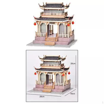 3D деревянный пазл, модель здания в китайском винтажном стиле, древняя архитектура для взрослых и подростков