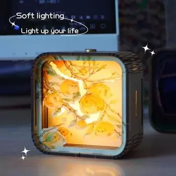 3D Деревянный Пазл Ночной Светильник Регулируемая Яркость Мягкое Свечение Защита Глаз Перезаряжаемый Декоративный Прикроватный Светильник Светодиодный Светильник D