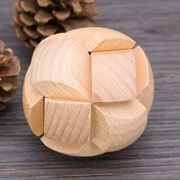 3D Деревянный замок Kongming Puzzle - Мяч-головоломка для отдыха, настольная интеллектуальная игра, (Футбольный дизайн), Офис Сброс Давления, Головоломка Football
