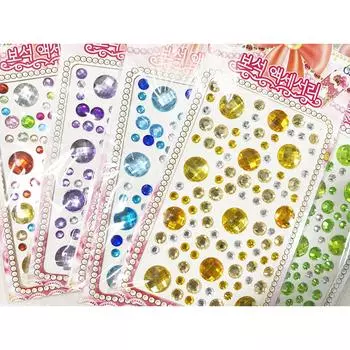 3D Дети Драгоценные камни Наклейки алмаз Наклейка Акриловый кристалл наклейка DIY Трехмерное украшение Горный хрусталь для детей Девочки
