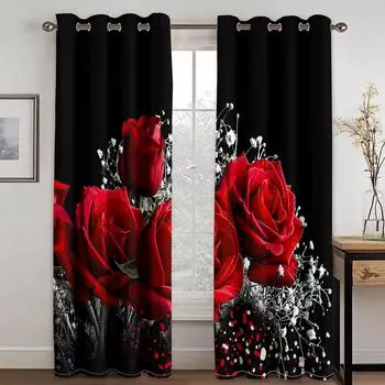 3D Diamond Pearl Flower Дешевые Розовые Синие Современные Солнцезащитные Шторы для Гостиной Спальни Декор Окна 2 Шт. 100W130H(CM)40x51in&Hook