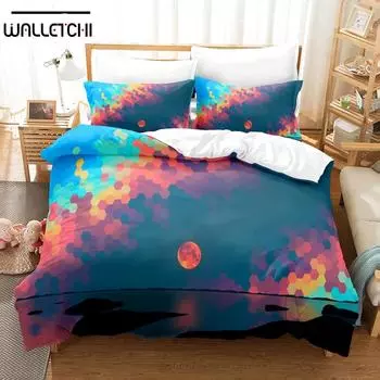 3D Digital HD Printing Of Four Bedding Sets And Three Sets Of Winter Beddings Quilt Covers Bed Sheets And Pillowcases Geometry EU single(135x200cm)