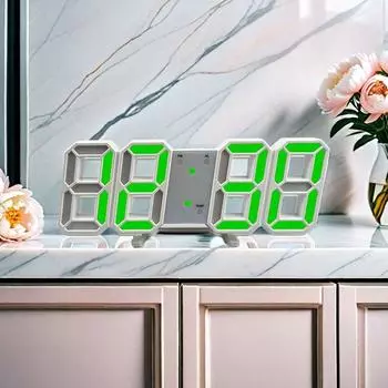 3D Digital Night Clock Creative Alarm Month Display Button Adjusted Desktop Clock for Kitchen Living Room Bedroom Study оранжевый