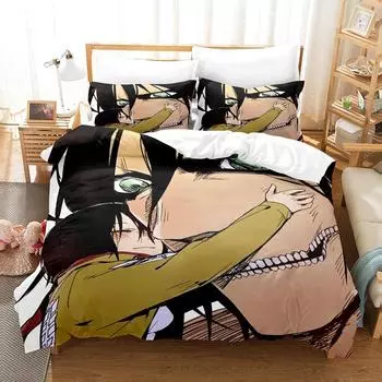 3D Digital Printed Bedding Four-Piece Three-Piece Attack Giant Sheet Sheet 135x200 two-piece set