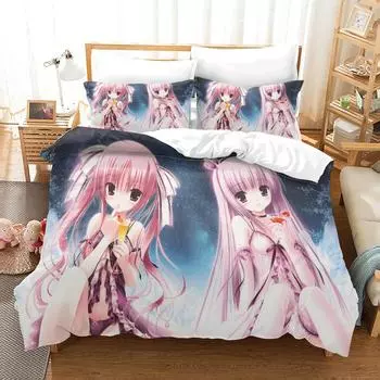 3D Digital Printing Bedding Bedding Three-Piece Set Four-Piece Set Animation 135 * 200 two-piece set