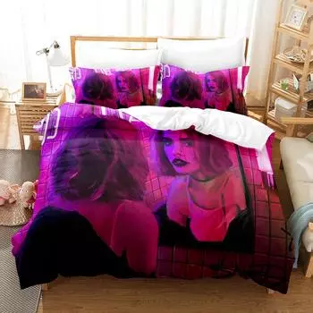 3D Digital Printing Bedding Four-Piece Set Three-Piece Set Vaporwave Art Retro Bed Sheet Quilt 135x200 two-piece set