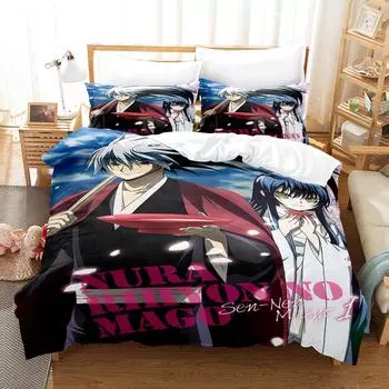 3D Digital Printing Bedding Four-Piece Set Three-Piece Set Slick Ghost Grandson Bed Sheet Quilt 135x200 two-piece set