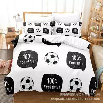 3D Digital Printing Bedding Four-Piece Three-Piece Football Sheet Quilt Pillow 135X200 two-piece set