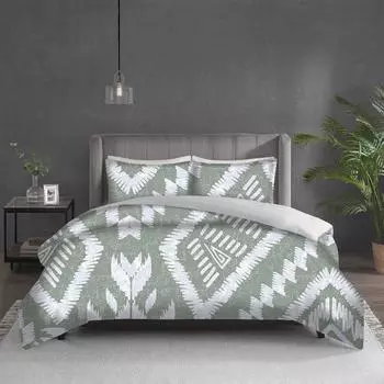 3D Digital Printing Chinese Geometric Pattern Three-Piece Set, Light Luxury Simple Bedding Three-Piece Set 90*90cm