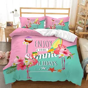 3D Digital Printing Kit Bed Three-Piece Quilt Cover 135 * 200 (two-piece set) 90g