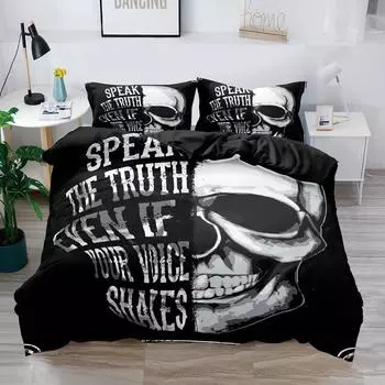 3D Digital Printing Quilt Set Three-Piece Skeleton GB-Single135cm200cm
