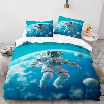 3D Digital Printing Three-Piece Bedding Four-Piece Set-47 (Astronaut) GER-90*190