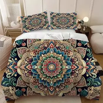 3D Digital Printing Three-Piece Set, Printable, Light Luxury Bohemian Style 135cm * 200cm (three-piece set)